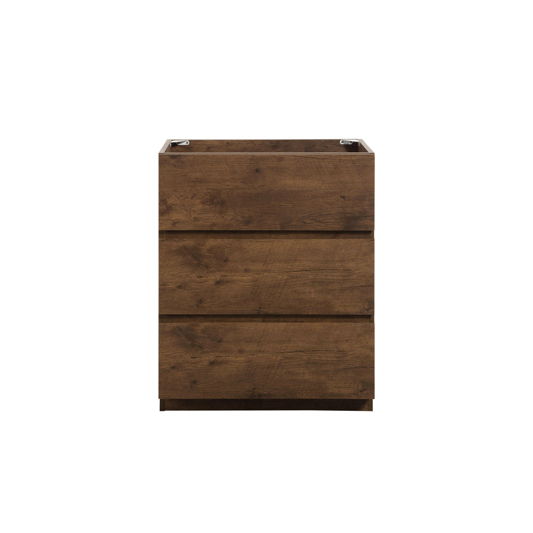 Alice 24F 105,Floor Cabinet Without Basin, Walnut Color, With Three Drawers, Pre Assembled Walnut Melamine