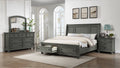 Jackson Modern Style 4Pc King Bedroom Set Made With Wood & Rustic Gray Finish Box Spring Not Required Gray Wood Gray 4 Piece Set Bedroom Bed Included,Dresser Included,Mirror Included,Nightstand Included Contemporary,Traditional Solid Wood Mdf Soft Close