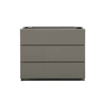 Alice 36F 102,Floor Cabinet Without Basin, Gray Color, With Three Drawers, Pre Assembled Gray Melamine