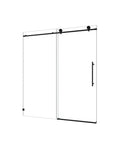 6076 Matte Black Frameless One Fixed And One Shifted Shower Door, 70Mm 304 Stainless Steel Large Pulleys With Adjustable Soft Closing Function,With Nano Easy Cleaning,Stick Explosion Proof Menbrance Matte Black Bathroom American Design,Minimalist Glass