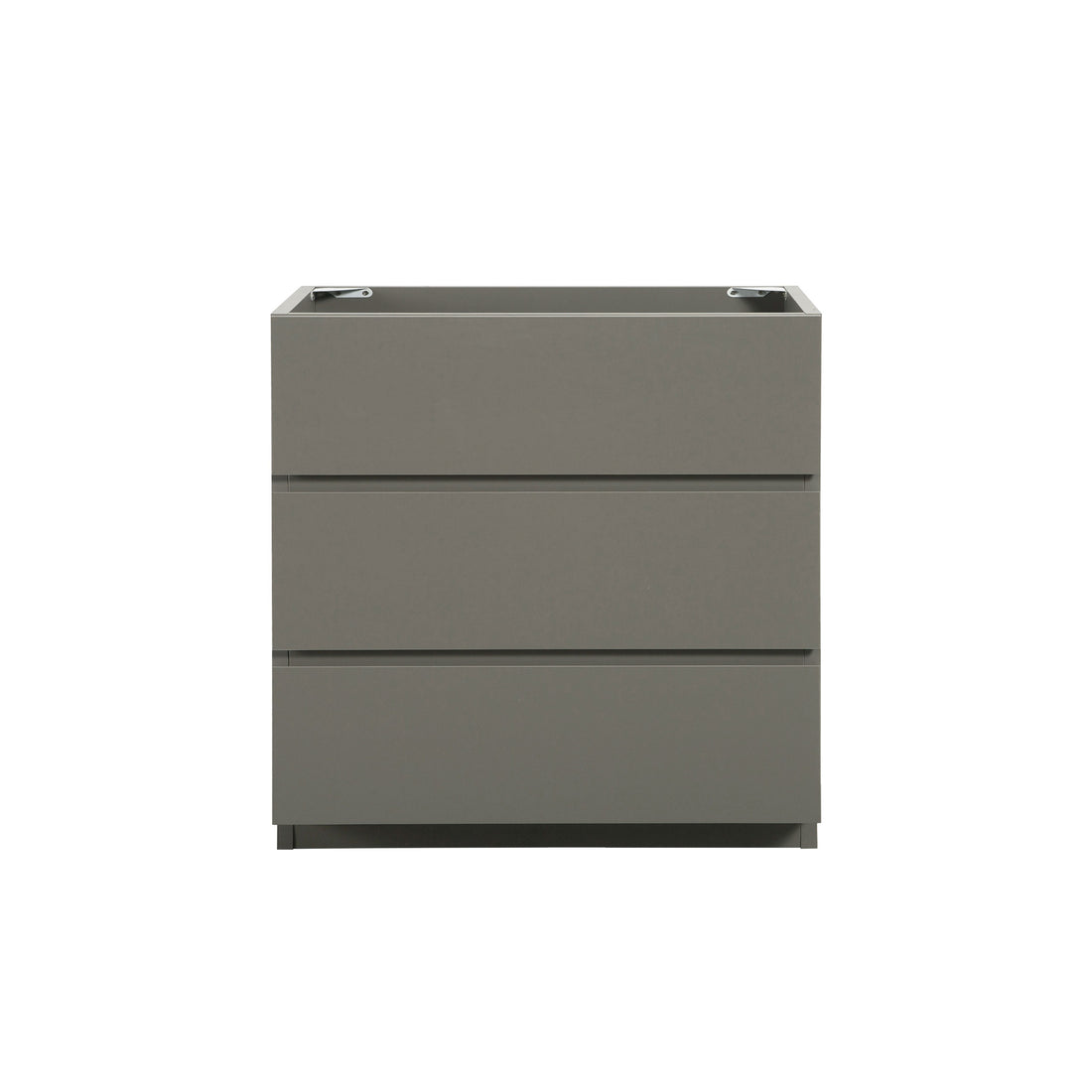 Alice 30F 102,Floor Cabinet Without Basin, Gray Color, With Three Drawers, Pre Assembled Gray Melamine