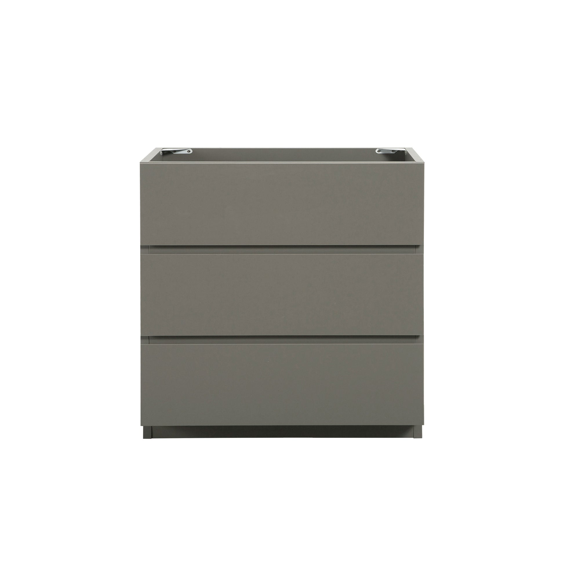 Alice 30F 102,Floor Cabinet Without Basin, Gray Color, With Three Drawers, Pre Assembled Gray Melamine