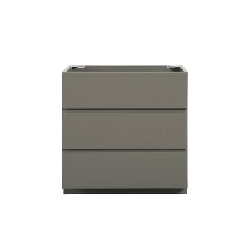 Alice 30F 102,Floor Cabinet Without Basin, Gray Color, With Three Drawers, Pre Assembled Gray Melamine