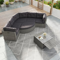 Patio Furniture Set Outdoor Furniture Daybed Rattan Sectional Furniture Set Patio Seating Group With Cushions And Center Table For Patio, Lawn, Backyard, Pool, Grey Yes Grey Water Resistant Frame Water Resistant Cushion Garden & Outdoor Sectional Seating