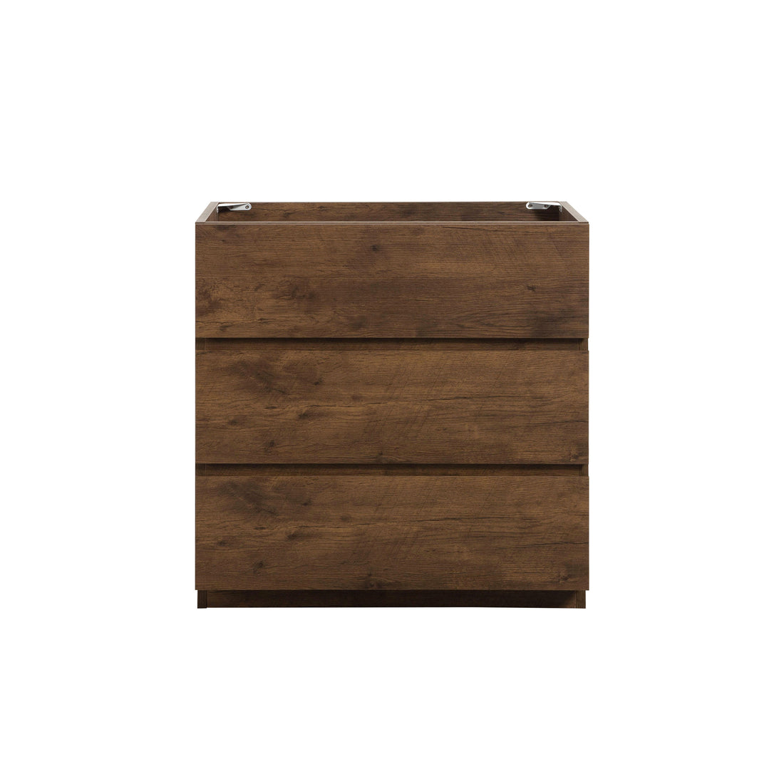 Alice 30F 105,Floor Cabinet Without Basin, Walnut Color, With Three Drawers, Pre Assembled Walnut Melamine