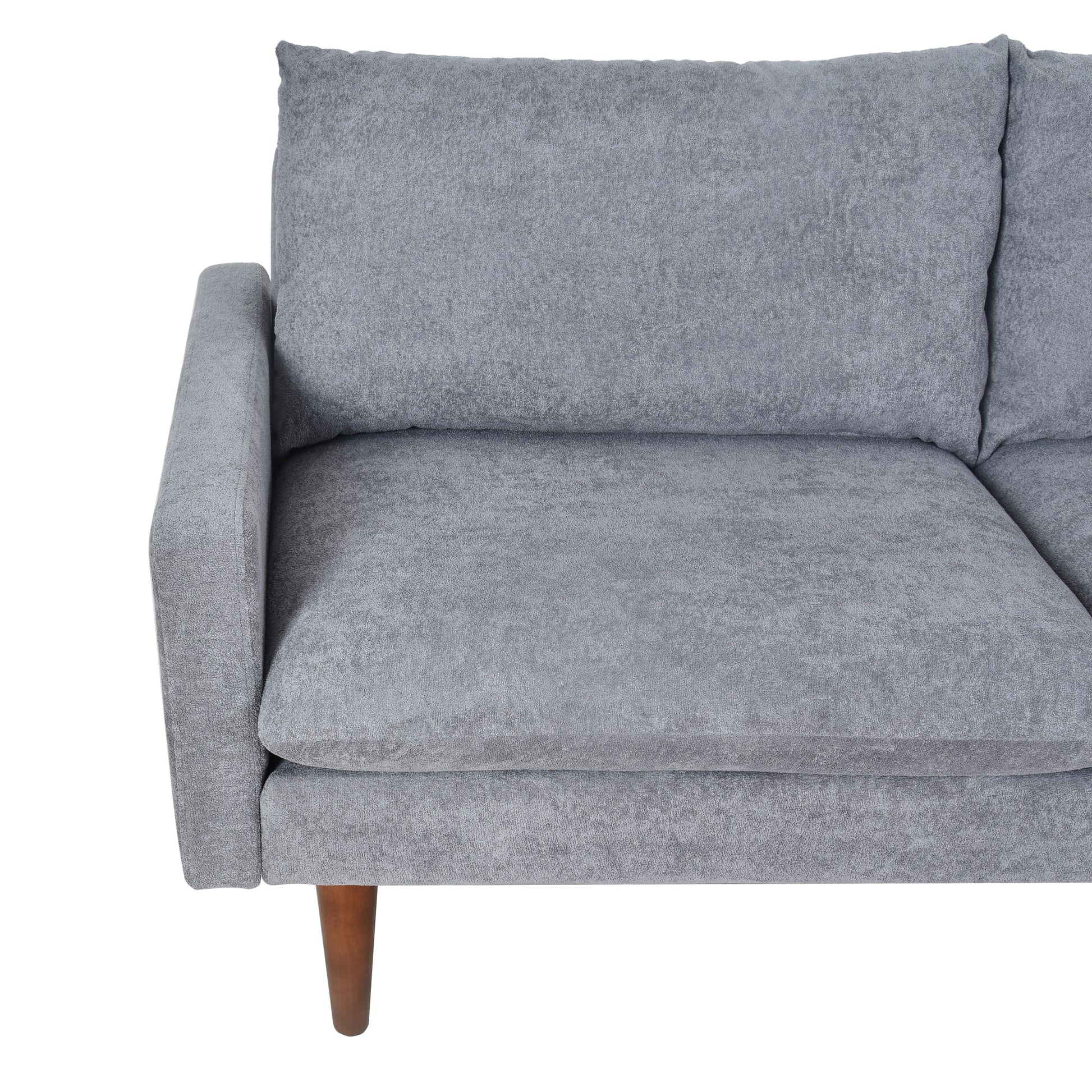 L Shaped Sofa With Padded Cashmere: Multi Functional Design, Modern Luxury Appearance Ideal For Living Rooms, Apartments Easy Assembly & Maintenance,Grey Grey Velvet Wood Primary Living Space Medium Soft Art Deco Square Arms Memory Foam Velvet 3 Seat