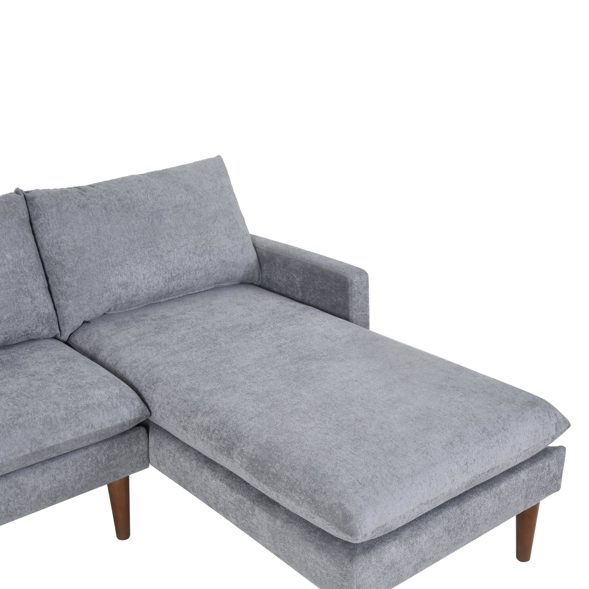 L Shaped Sofa With Padded Cashmere: Multi Functional Design, Modern Luxury Appearance Ideal For Living Rooms, Apartments Easy Assembly & Maintenance,Grey Grey Velvet Wood Primary Living Space Medium Soft Art Deco Square Arms Memory Foam Velvet 3 Seat