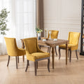 Ultra Side Dining Chair,Thickened Fabric Chairs With Neutrally Toned Solid Wood Legs,Bronze Nail Head,Set Of 2,Golden Yellow,Sw1807Gl Golden Dining Room American Design Set Of 2 Foam Fabric