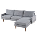 L Shaped Sofa With Padded Cashmere: Multi Functional Design, Modern Luxury Appearance Ideal For Living Rooms, Apartments Easy Assembly & Maintenance,Grey Grey Velvet Wood Primary Living Space Medium Soft Art Deco Square Arms Memory Foam Velvet 3 Seat
