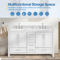 60 in Undermount Double Sinks Bathroom Storage Cabinet 4+-white-4+-soft close