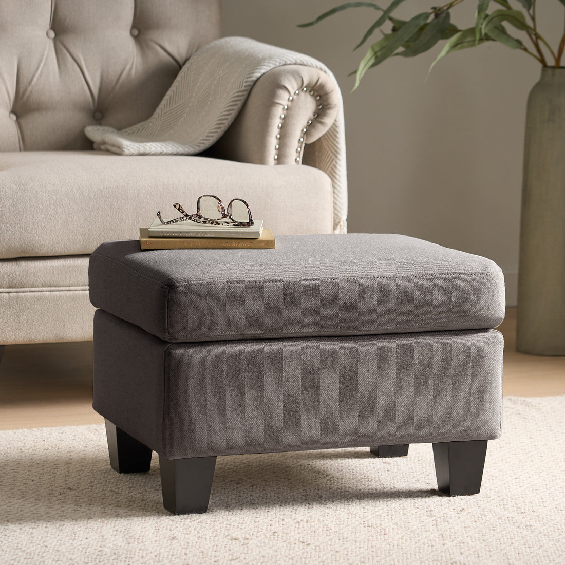 Springfield Ottoman Grey Fabric