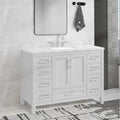 48 in Undermount Single Sink Bathroom Storage Cabinet 4+-light gray-2-soft close
