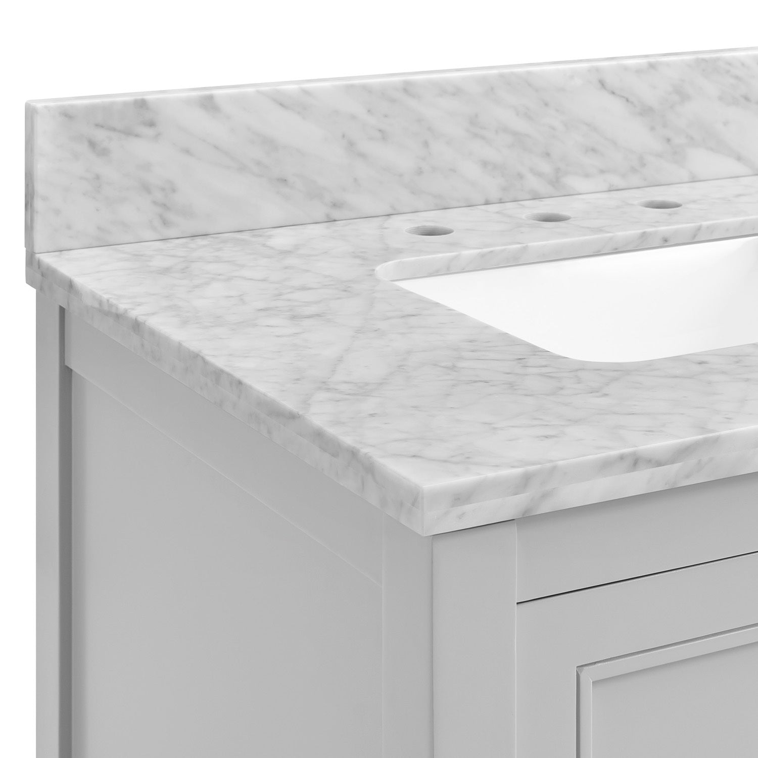 60 in Undermount Double Sinks Bathroom Storage Cabinet light gray-4+-soft close