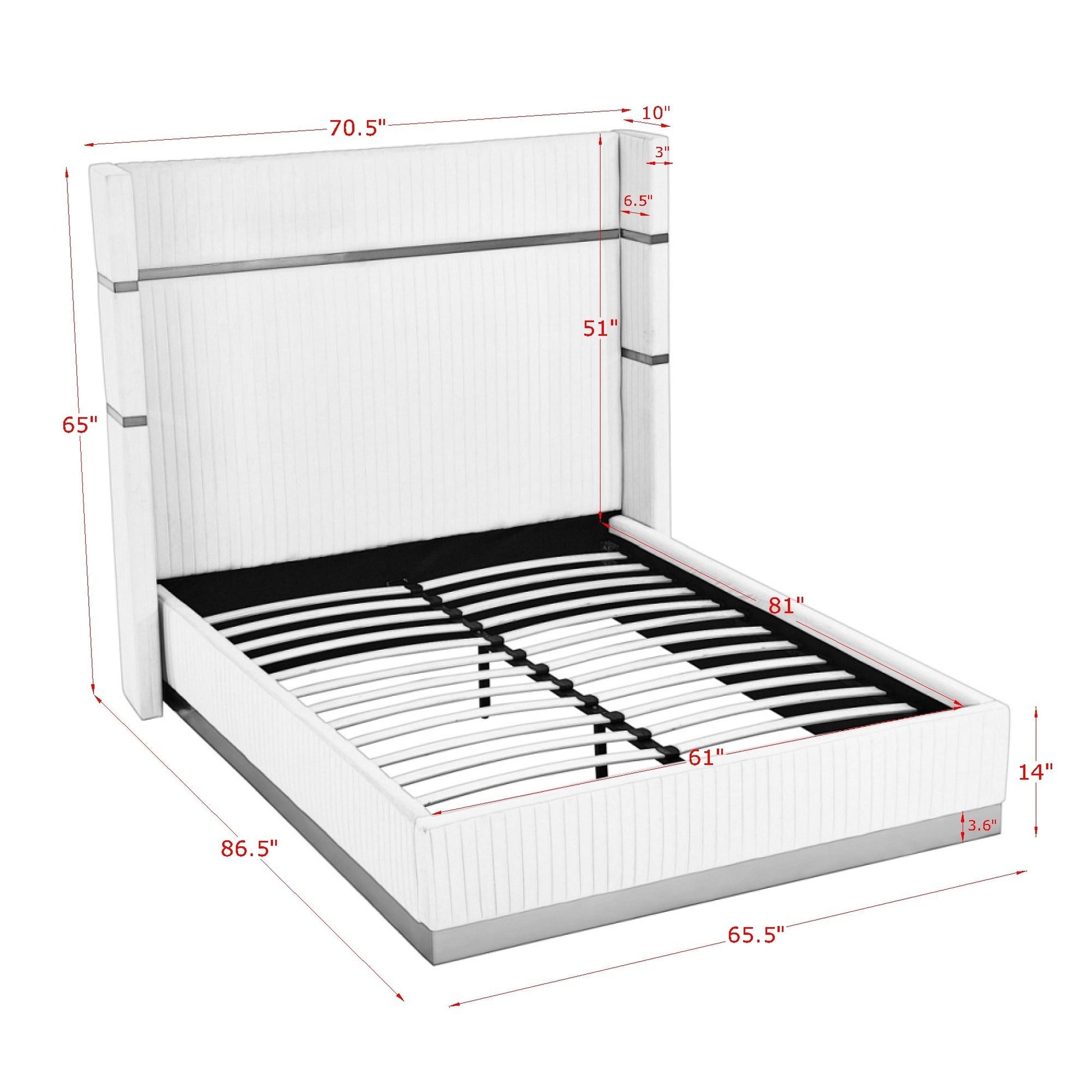 Corduroy Upholstered Bed Frame Queen Size 65" Tall Wingback Headboard Queen Bed Frame Metal Decoration No Box Spring Needed Box Spring Not Required Queen Black Wood Bedroom Eucalyptus Velvet Foam