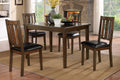 Dark Brown Cherry Finish 5pc Dining Set Table with 4 wood-brown mix-seats 4-wood-dining room-48