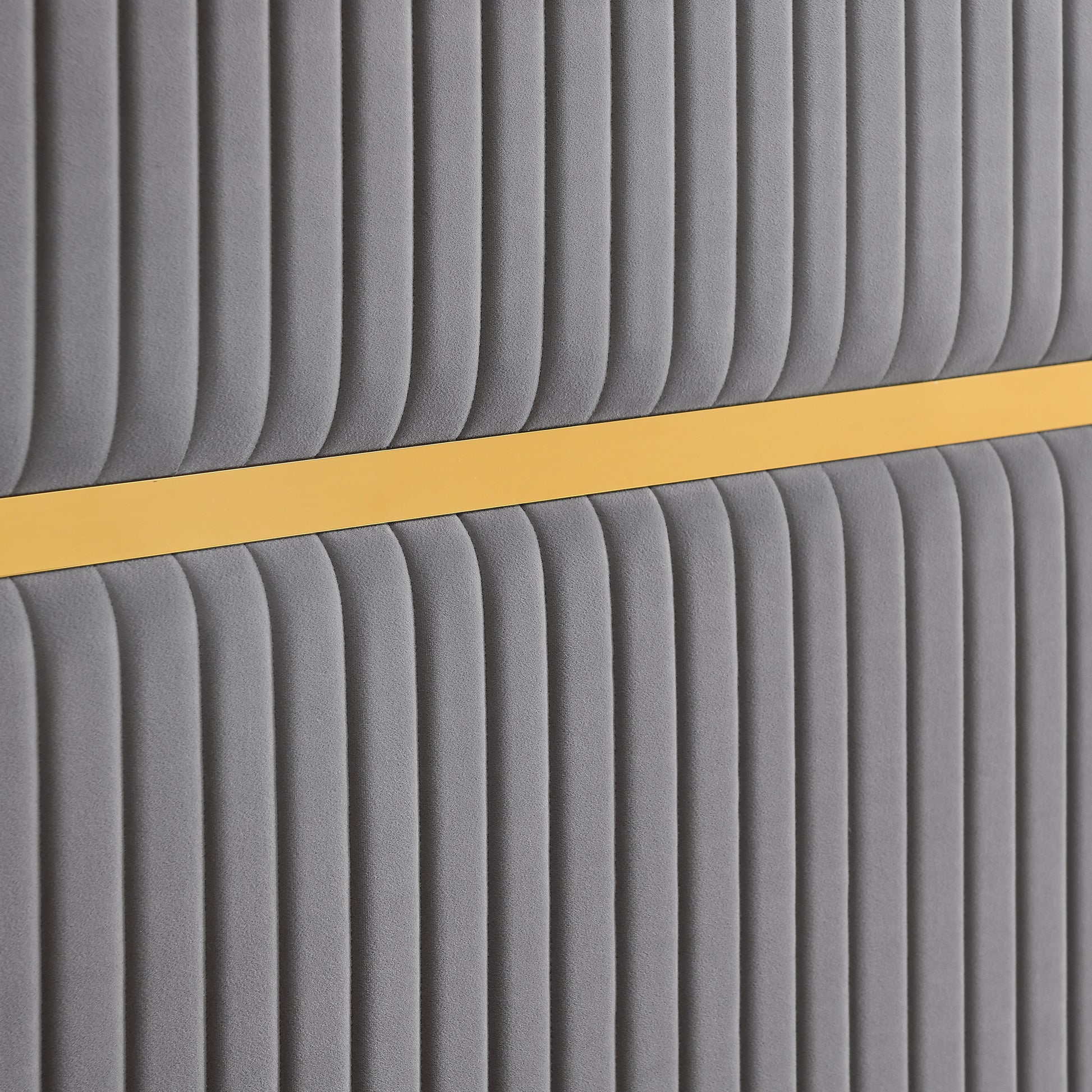 Corduroy Upholstered Bed Frame Queen Size 65" Tall Wingback Headboard Queen Bed Frame Metal Decoration No Box Spring Needed Box Spring Not Required Queen Grey Wood Bedroom Eucalyptus Velvet Foam