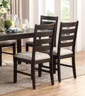 7pc Dining Set Brown Finish Table and 6 Side Chairs wood-wood-brown-seats 6-wood-dining room-60