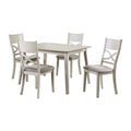 Antique White Finish 5pc Dining Set Rectangular Table wood-antique white-seats 4-wood-dining room-48