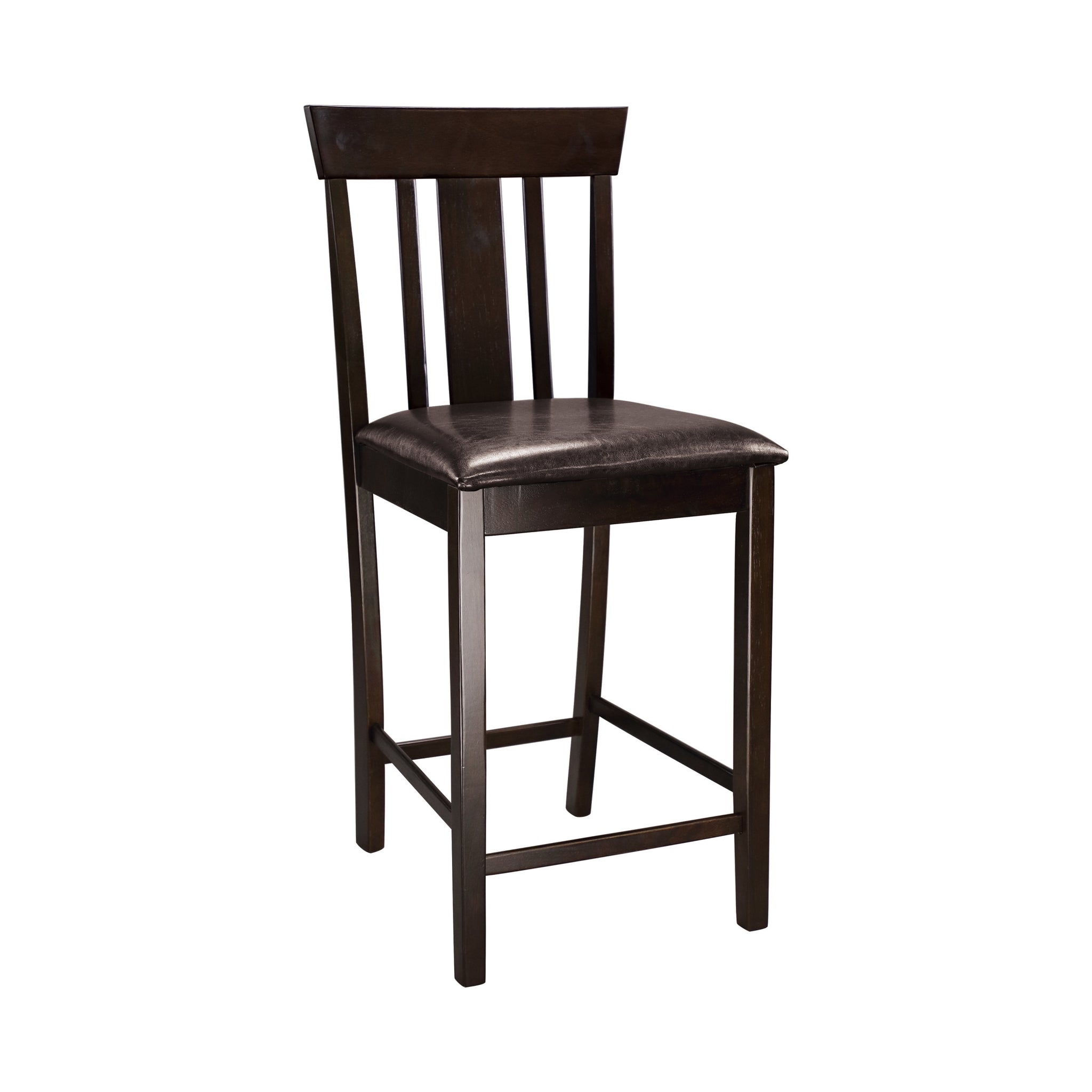 Black Pu Upholstered Set of 2 Counter Height
