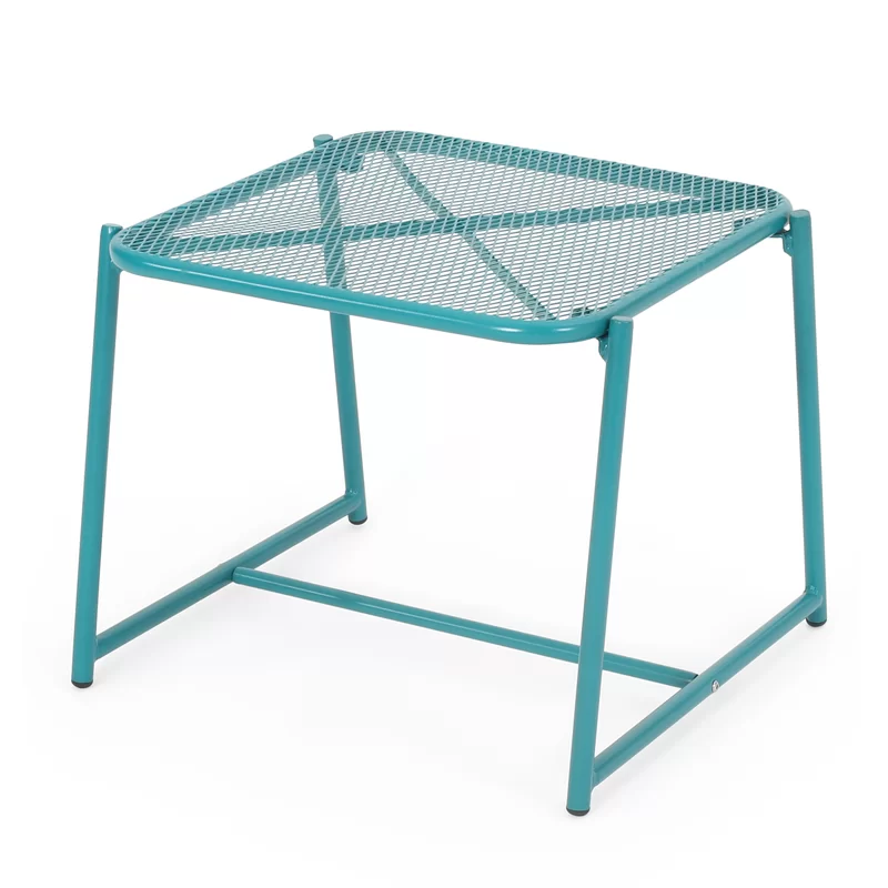 Elba 15.5"H Side Table Teal Iron