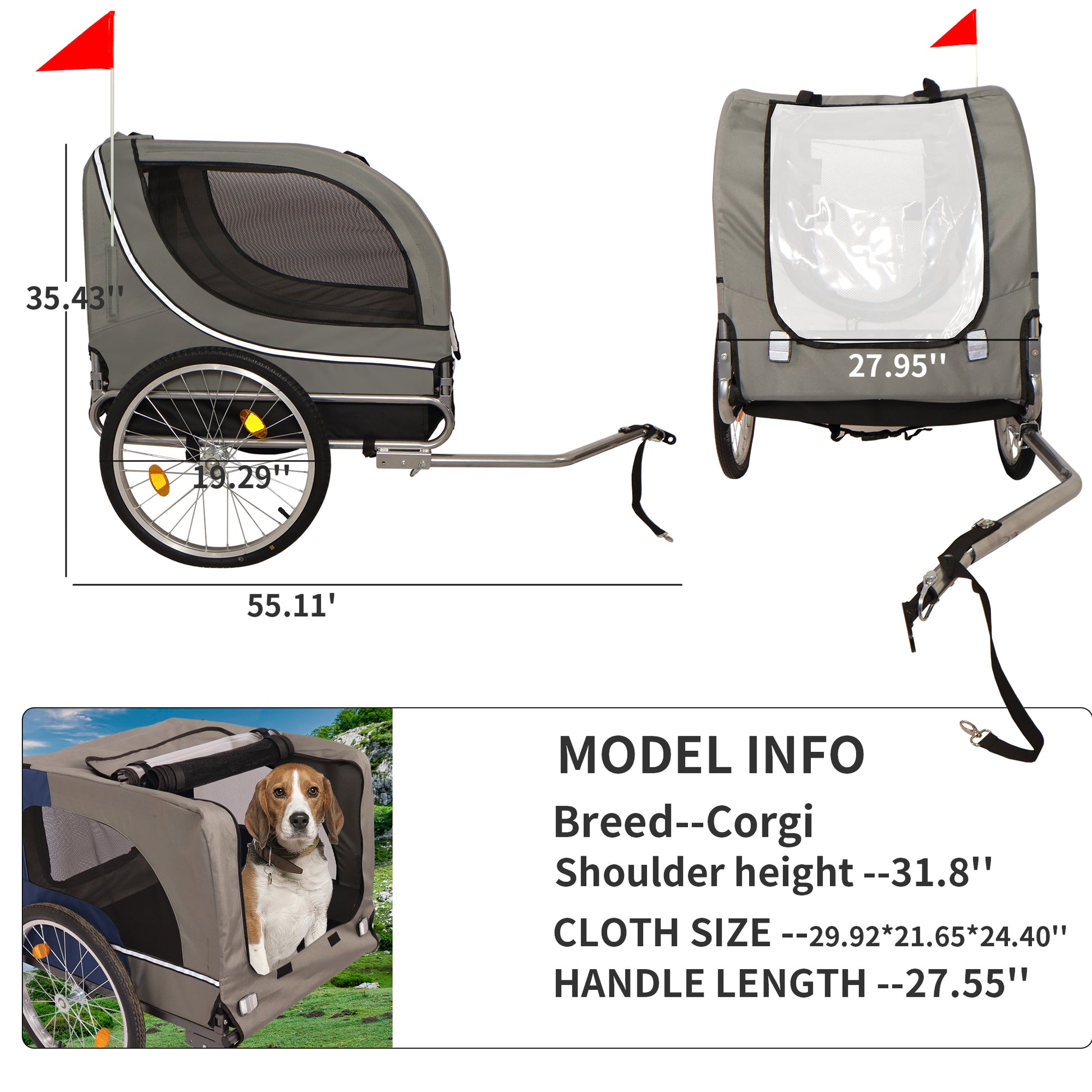 Outdoor Heavy Duty Foldable Utility Pet Stroller