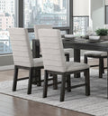 Antique Black Finish Modern Dining 5Pc Set Rectangular Table And 4 Upholstered Chairs Textured Gray Wooden Dining Room Furniture Wood Wood Antique Black Seats 4 Wood Dining Room 72 Inches 4 Leg Rectangular Dining Table With Chair Wood