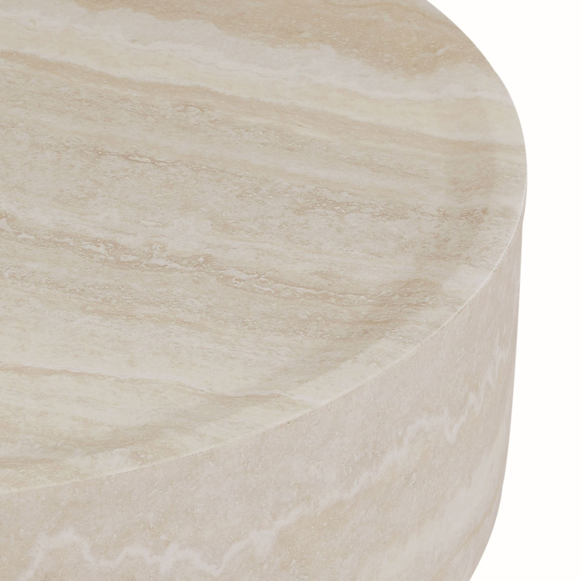 39.37'' Faux Mars Pattern Coffee Tables For Living Room Round Tea Faux Travertine Textured Table For Living Room, No Need Assembly. Marble Fiberglass