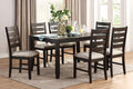 7pc Dining Set Brown Finish Table and 6 Side Chairs wood-wood-brown-seats 6-wood-dining room-60