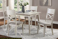Antique White Finish 5pc Dining Set Rectangular Table wood-antique white-seats 4-wood-dining room-48