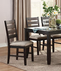 7pc Dining Set Brown Finish Table and 6 Side Chairs wood-wood-brown-seats 6-wood-dining room-60