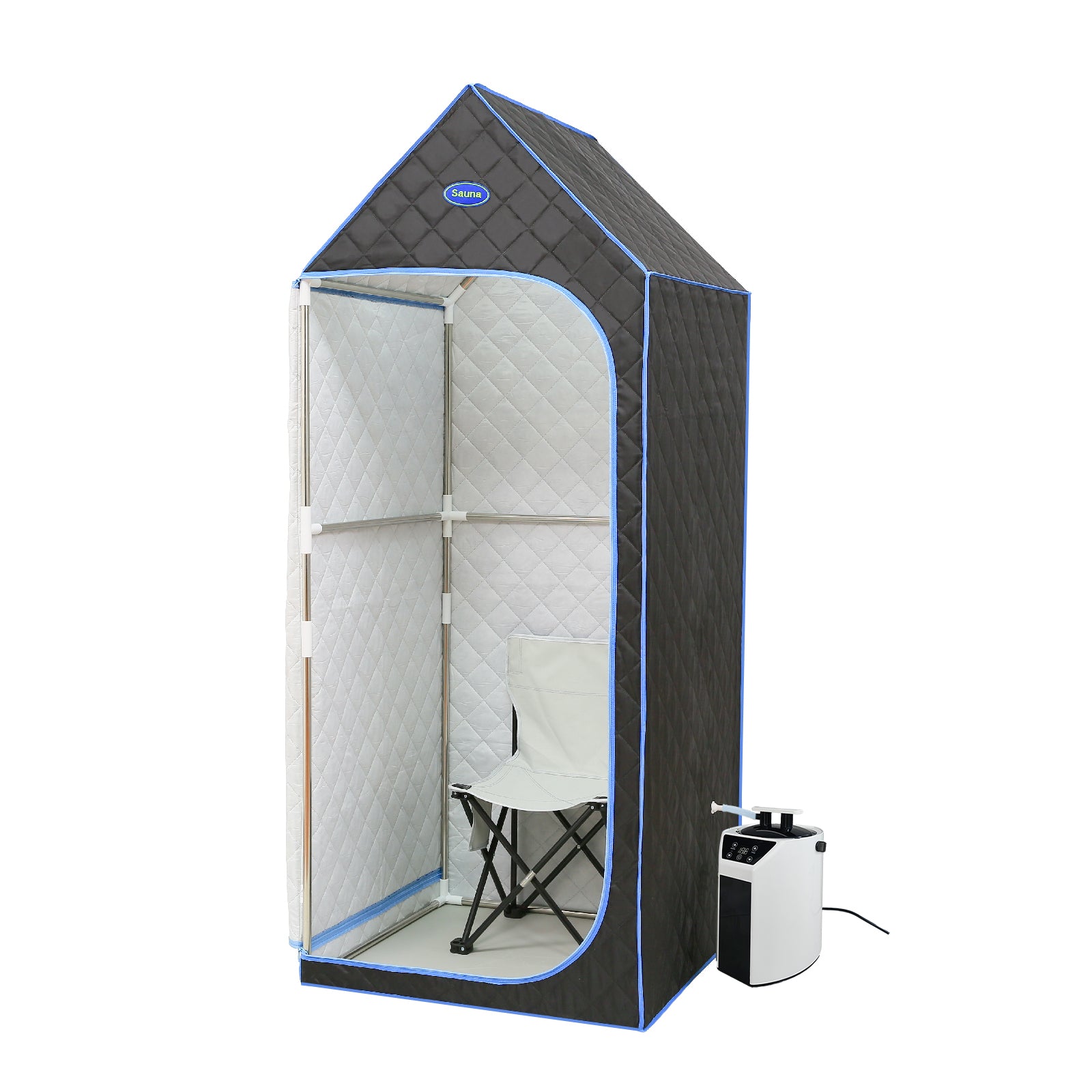 Portable Gothic Roof Plus Type Full Size Steam Sauna black-polyester-polyester