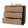 Washington Three Drawer Dresser Multicolor American Design,Industrial,Modern Pine Engineered Wood