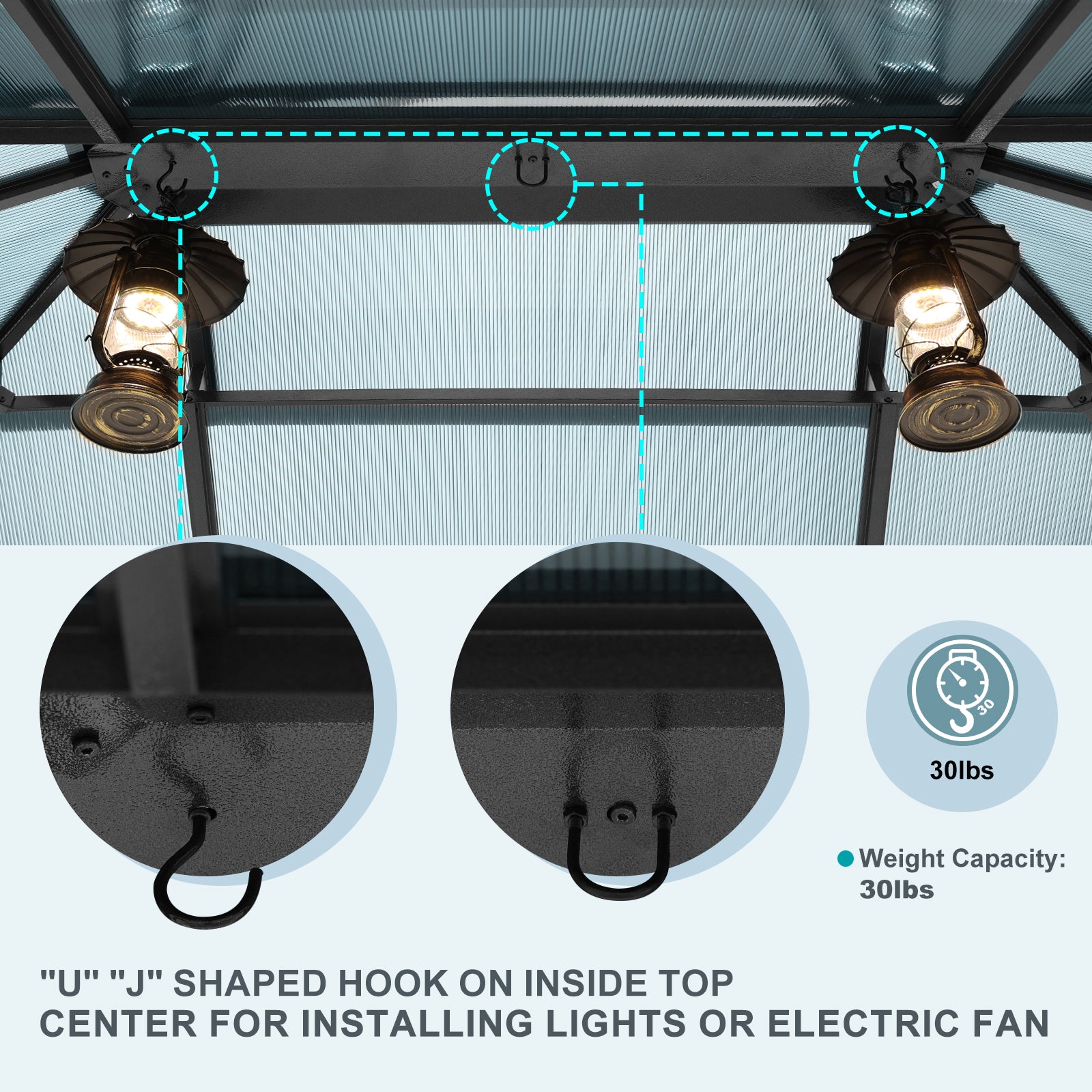 10X13Ft Patio Gazebo With Netting & Curtains, Black Black Gray Rectangular Garden & Outdoor Uv Resistant Gazebos Anchored Aluminium Alloy
