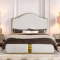 Corduroy Upholstered Bed Frame Queen Size 59.5