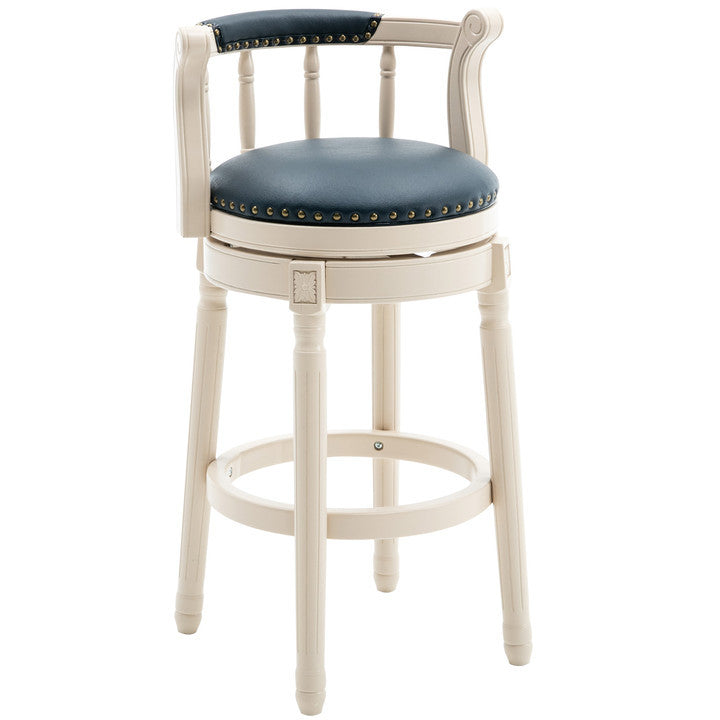 Bar Stools Seat Height 29.5'' Leather Wooden Bar