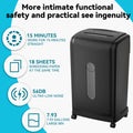 18 Sheet Cross Cut Paper Shredder,7.93 Gallons Heavy Duty Paper Cd Card Ultra Quitet Shredder For Home And Office Black Abs