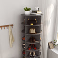 360 Gray Rotating Shoe Cabinet With 7 Layers Can Accommodate Up To 28 Paris Shoes Gray American Design,American Traditional,Antique,Art Deco,Artsy Melamine