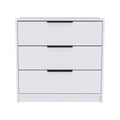 Washington Three Drawer Dresser White White Bedroom American Design,Modern Pine Pine Engineered Wood