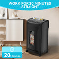 Large Commercial Heavy Duty 22 Sheet High Security Paper Shredder With 9.24 Gallons Pullout Waste Bin Black Abs Pc