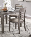 Beautiful Gray Finish 5pc Dining Set Table and 4 Side wood-wood-gray-seats 4-wood-dining room-48