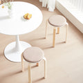 Set Of 4 Stackable Stools, Round Backless Chairs For Dining Room, Kitchen, Classroom Coffee Color Coffee Solid Wood