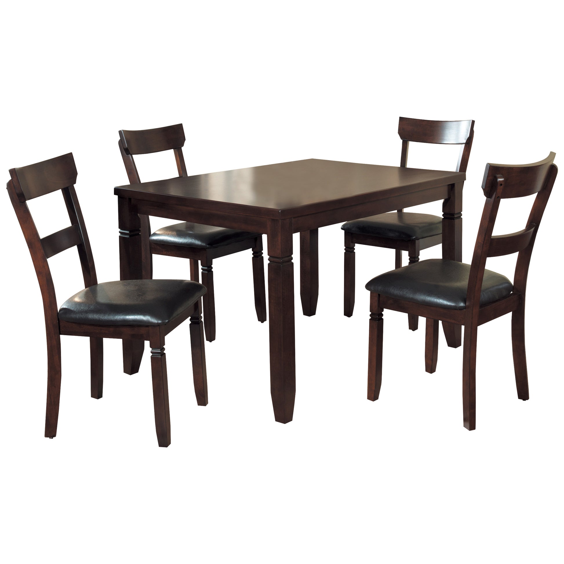 5pc Dining Set Espresso Finish Dining Table and 4 wood-wood-espresso-seats 4-wood-dining room-48