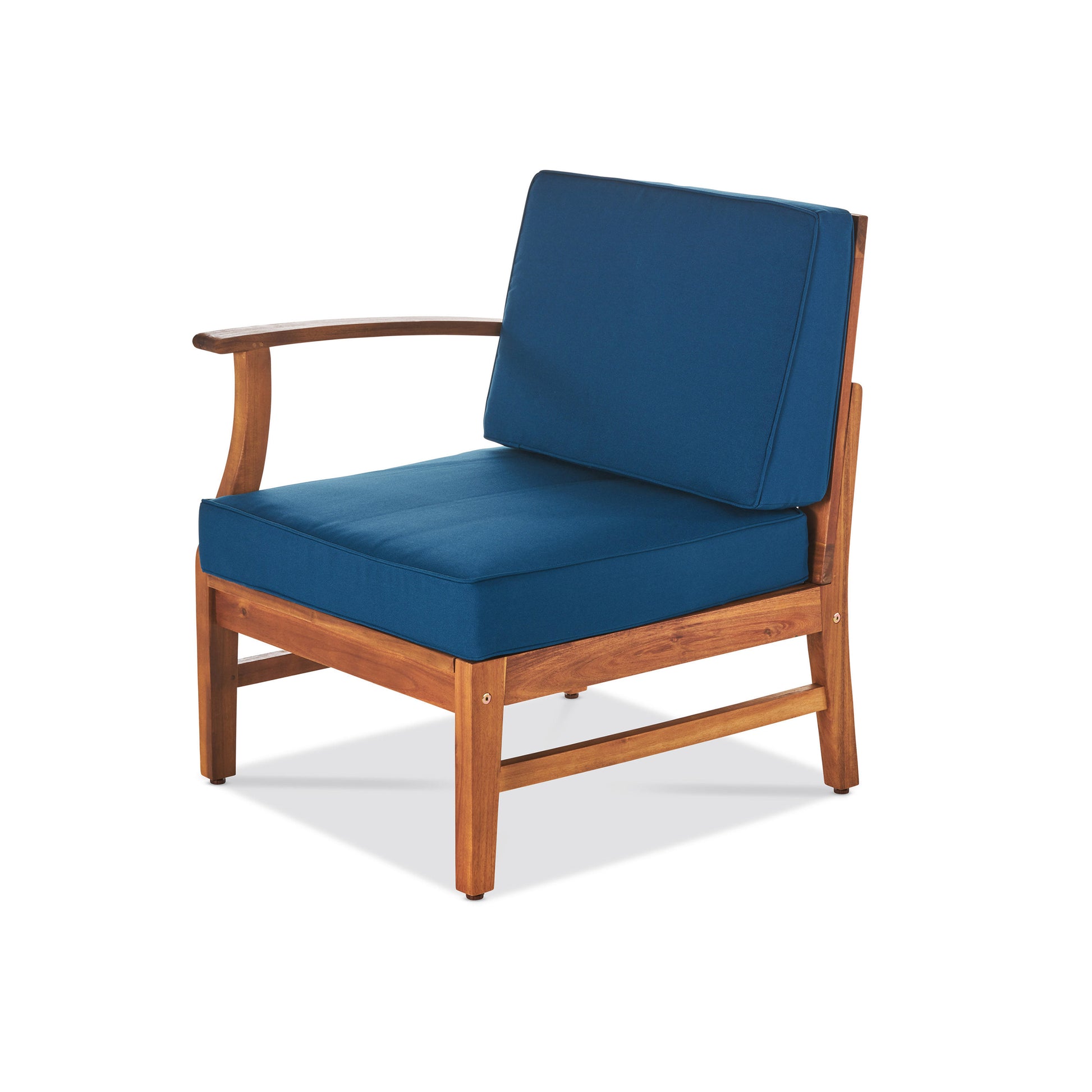 Perla 3 Seater Sofa And Table Set, Blue Blue Acacia Wood