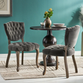 Kd Tufted Chair Wthr Set Of 2 Charcoal Altay Velvet