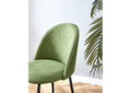 Green Modern Chair Set Of 2 With Iron Tube Legs, Soft Cushions And Comfortable Backrest, Suitable For Dining Room, Living Room, Cafe,Hairball Back Soft Green Fabric