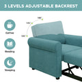 3 In 1 Sofa Bed Chair, Convertible Sleeper Chair Bed,Adjust Backrest Into A Sofa,Lounger Chair,Single Bed,Modern Chair Bed Sleeper For Adults,Teal Old Sku:Wf301161Aaw Teal Linen
