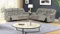 Denali Faux Leather Upholstered 2 Pc Sofa Set Made With Wood Finished In Gray Gray Faux Leather Metal Bedroom Medium Soft Cushion Back Contemporary,Modern Solid Wood Mdf Wood 5 Seat