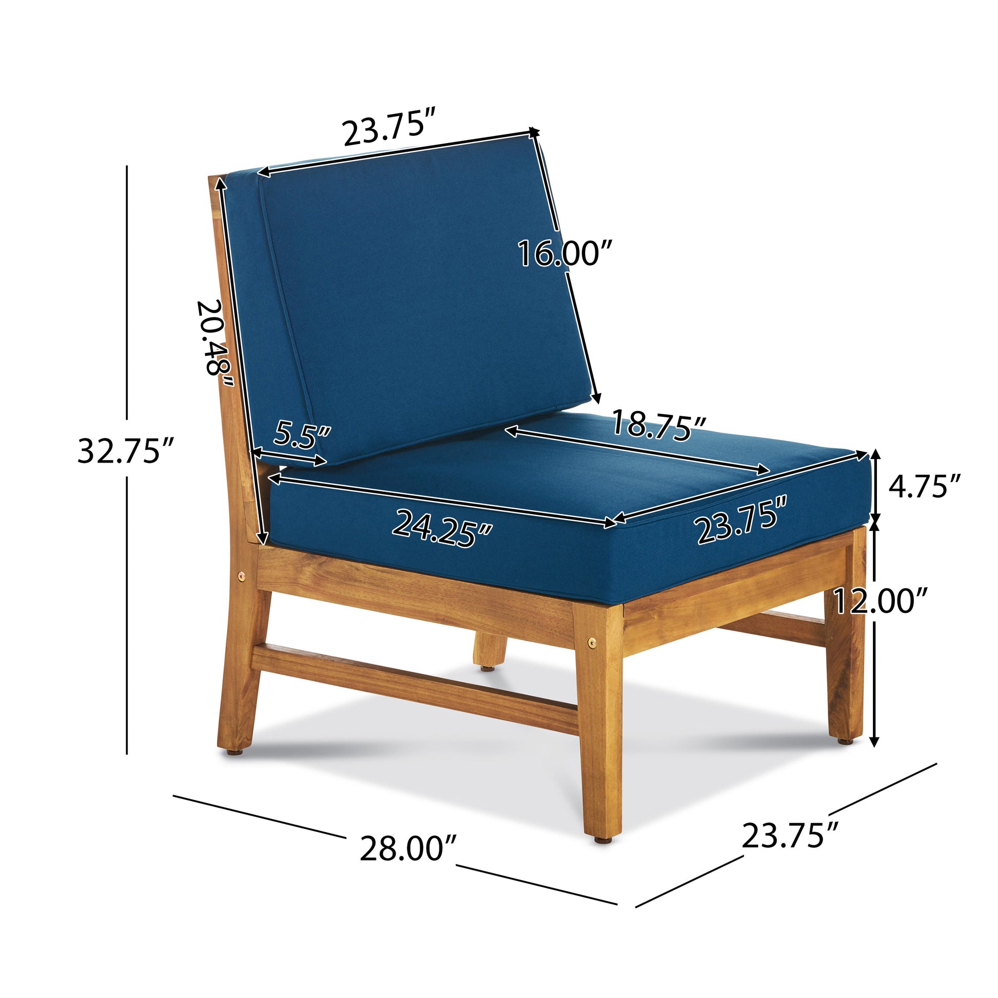 Perla 3 Seater Sofa And Table Set, Blue Blue Acacia Wood