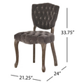 Kd Tufted Chair Wthr Set Of 2 Charcoal Altay Velvet