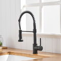 Commercial Black Kitchen Faucet With Pull Down -
